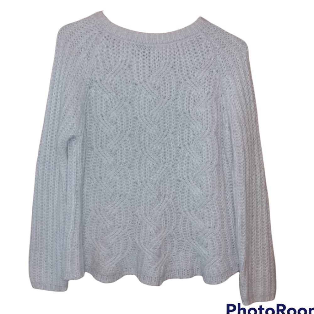 The Limited White Iridescent Knit Sweater
